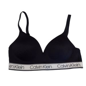 CALVIN KLEIN Black Triangle Bra. Size: Small.